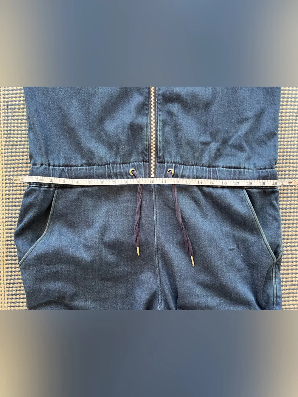 Ivy Park blue long sleeve pants hoodie jumpsuit onesie size L - Picture 6 of 8